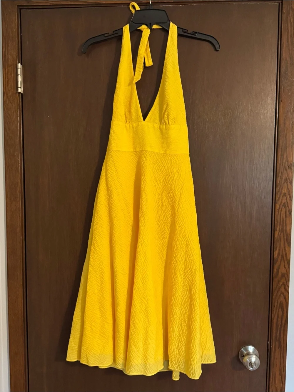 J. Crew Bright Yellow Halter Midi Dress